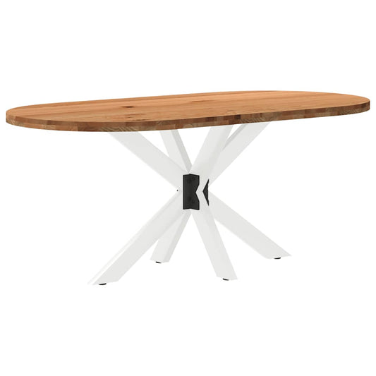Eettafel 180x90x74 cm ovaal massief eikenhout lichtbruin