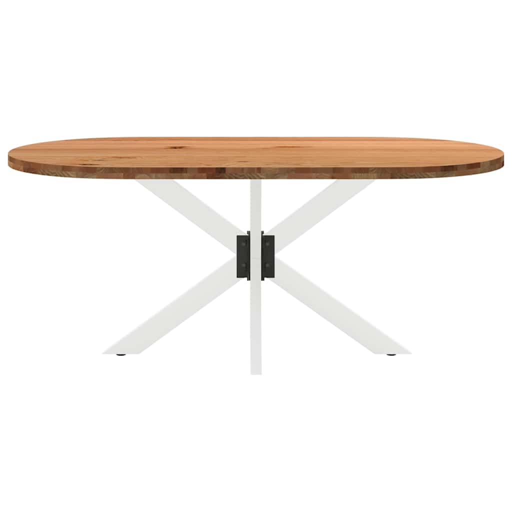 Eettafel 180x90x74 cm ovaal massief eikenhout lichtbruin
