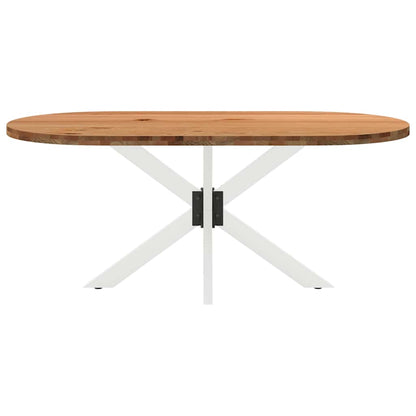 Eettafel 180x90x74 cm ovaal massief eikenhout lichtbruin