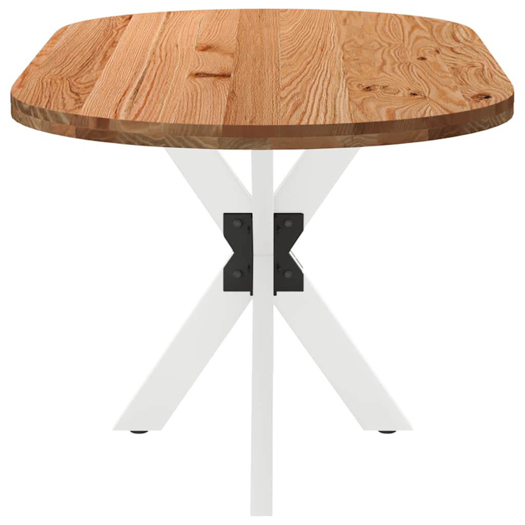 Eettafel 180x90x74 cm ovaal massief eikenhout lichtbruin