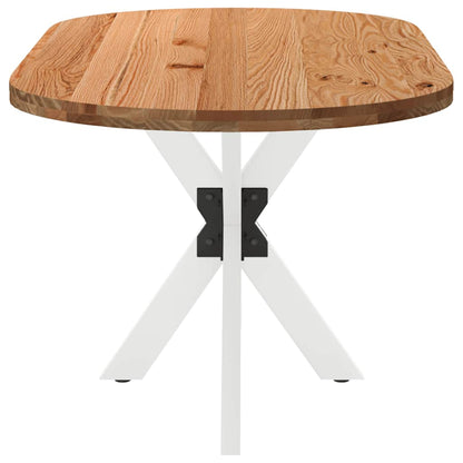 Eettafel 180x90x74 cm ovaal massief eikenhout lichtbruin