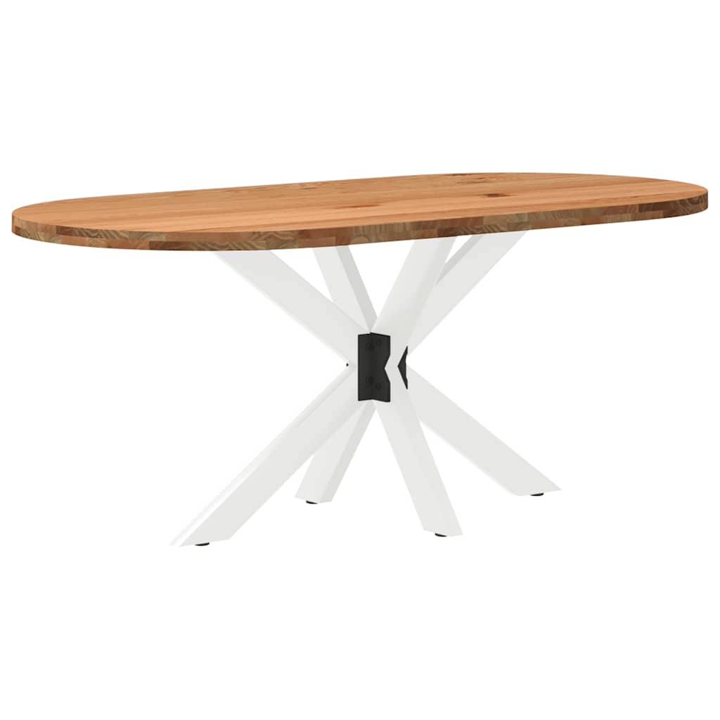 Eettafel 180x90x74 cm ovaal massief eikenhout lichtbruin