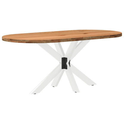 Eettafel 180x90x74 cm ovaal massief eikenhout lichtbruin
