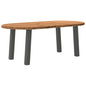 Eettafel 200x100x74 cm ovaal massief eikenhout lichtbruin
