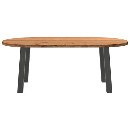 Eettafel 200x100x74 cm ovaal massief eikenhout lichtbruin