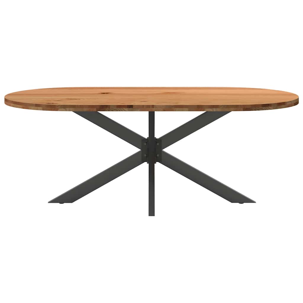 Eettafel 200x100x74 cm ovaal massief eikenhout lichtbruin