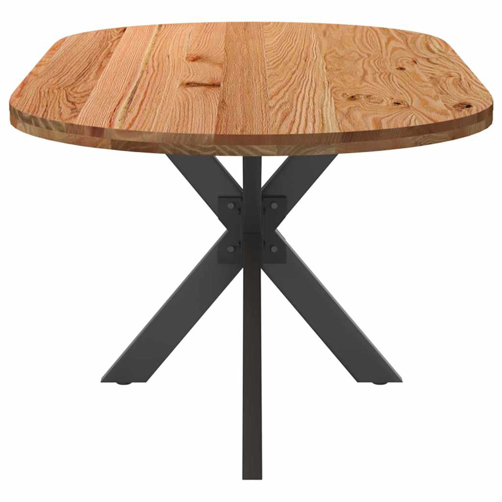 Eettafel 200x100x74 cm ovaal massief eikenhout lichtbruin