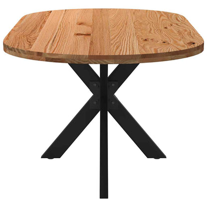 Eettafel 200x100x74 cm ovaal massief eikenhout lichtbruin