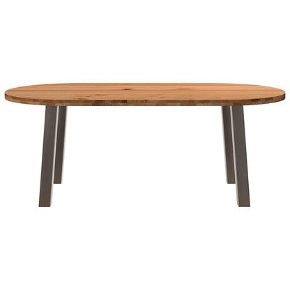 Eettafel 200x100x74 cm ovaal massief eikenhout lichtbruin