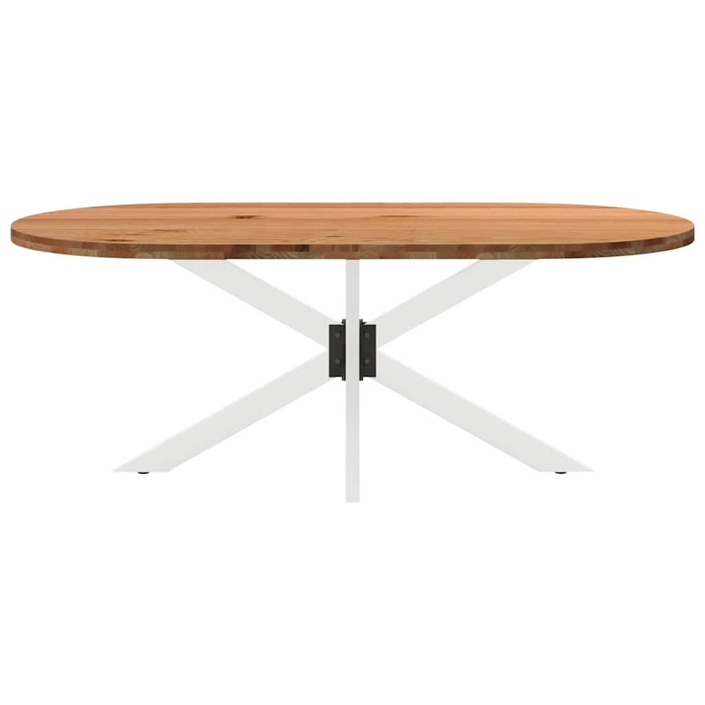 Eettafel 200x100x74 cm ovaal massief eikenhout lichtbruin