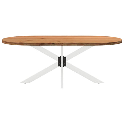 Eettafel 200x100x74 cm ovaal massief eikenhout lichtbruin