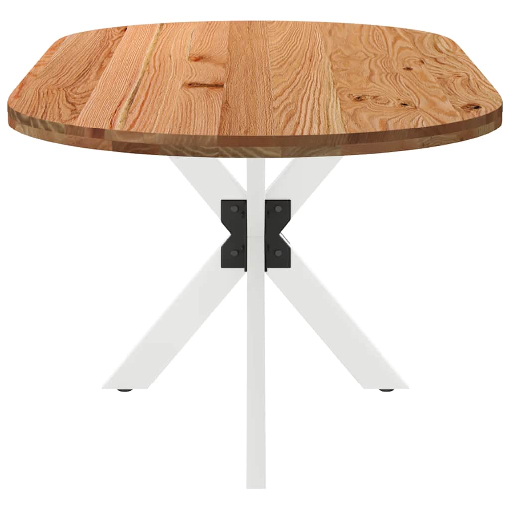Eettafel 200x100x74 cm ovaal massief eikenhout lichtbruin