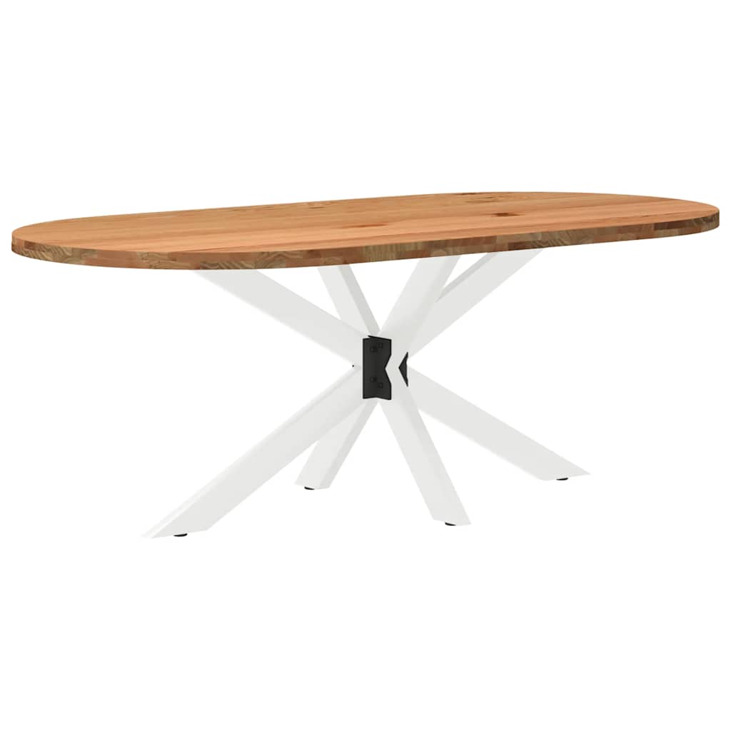 Eettafel 200x100x74 cm ovaal massief eikenhout lichtbruin