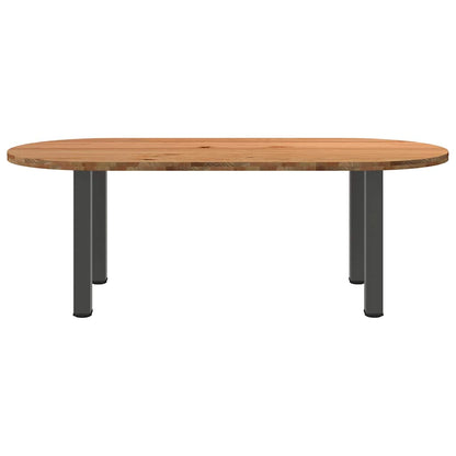 Eettafel 220x100x74 cm ovaal massief eikenhout lichtbruin