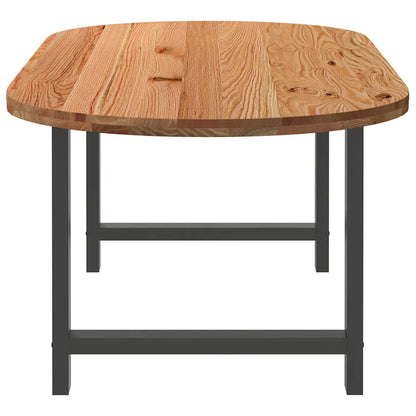 Eettafel 220x100x74 cm ovaal massief eikenhout lichtbruin