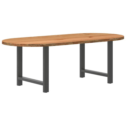 Eettafel 220x100x74 cm ovaal massief eikenhout lichtbruin