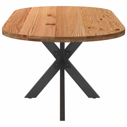 Eettafel 220x100x74 cm ovaal massief eikenhout lichtbruin