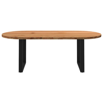 Eettafel 220x100x74 cm ovaal massief eikenhout lichtbruin