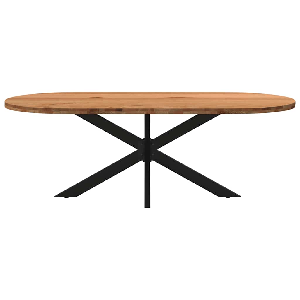 Eettafel 220x100x74 cm ovaal massief eikenhout lichtbruin