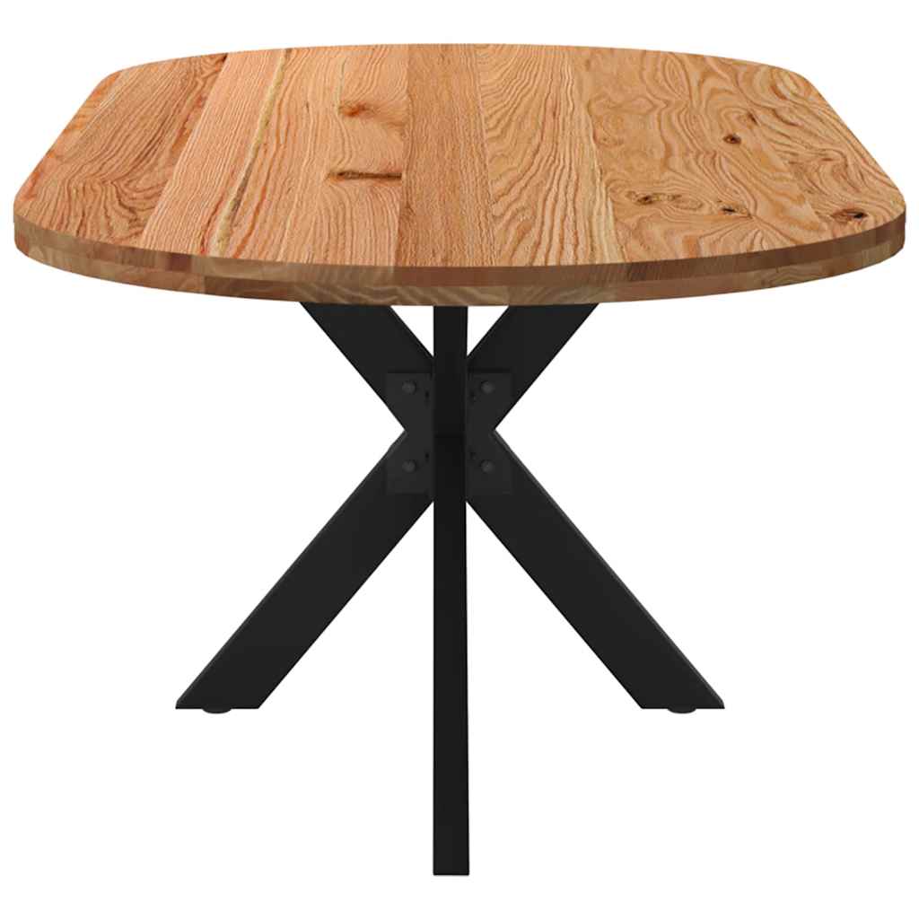 Eettafel 220x100x74 cm ovaal massief eikenhout lichtbruin