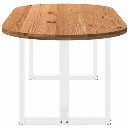 Eettafel 220x100x74 cm ovaal massief eikenhout lichtbruin
