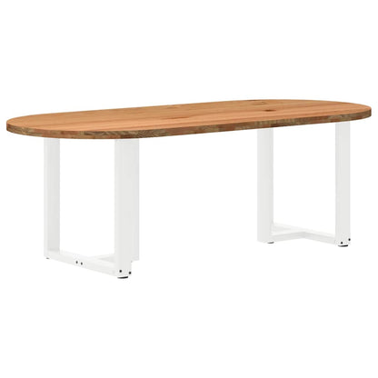 Eettafel 220x100x74 cm ovaal massief eikenhout lichtbruin