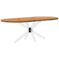 Eettafel 220x100x74 cm ovaal massief eikenhout lichtbruin