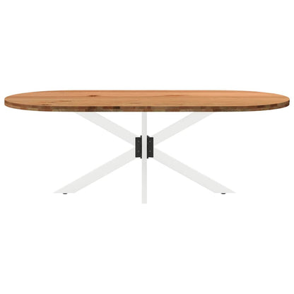 Eettafel 220x100x74 cm ovaal massief eikenhout lichtbruin