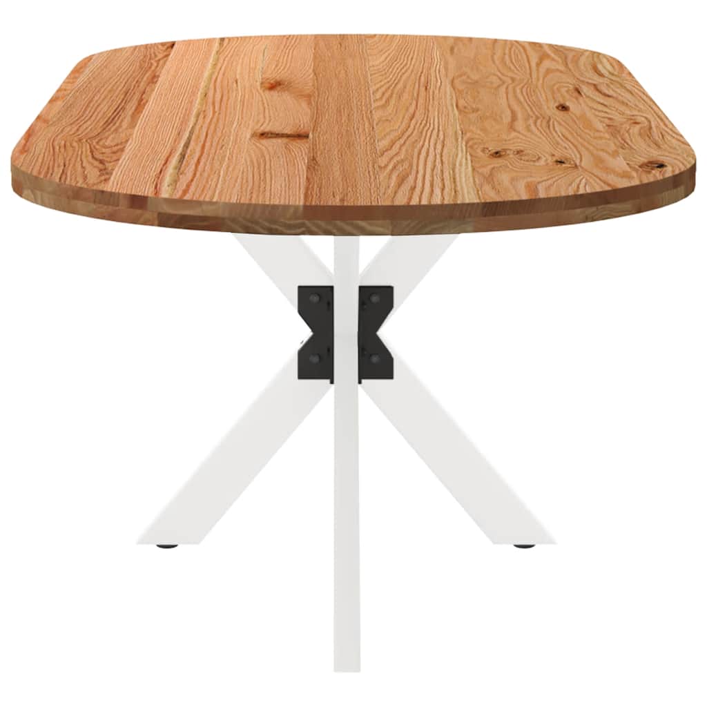 Eettafel 220x100x74 cm ovaal massief eikenhout lichtbruin