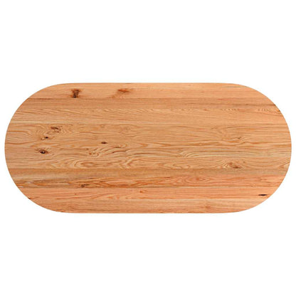 Eettafel 220x100x74 cm ovaal massief eikenhout lichtbruin