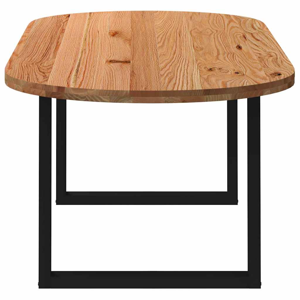 Eettafel 240x100x74 cm ovaal massief eikenhout lichtbruin