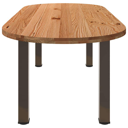 Eettafel 240x100x74 cm ovaal massief eikenhout lichtbruin