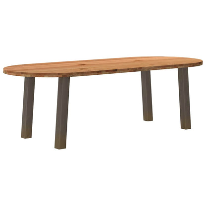 Eettafel 240x100x74 cm ovaal massief eikenhout lichtbruin