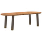 Eettafel 240x100x74 cm ovaal massief eikenhout lichtbruin