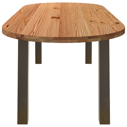 Eettafel 240x100x74 cm ovaal massief eikenhout lichtbruin