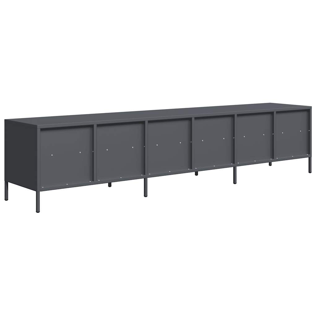 Tv-meubel 202x39x43,5 cm koudgewalst staal antracietkleurig
