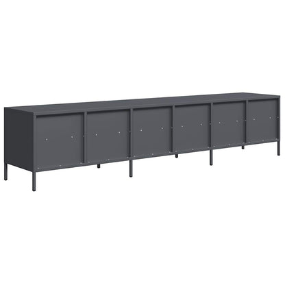 Tv-meubel 202x39x43,5 cm koudgewalst staal antracietkleurig