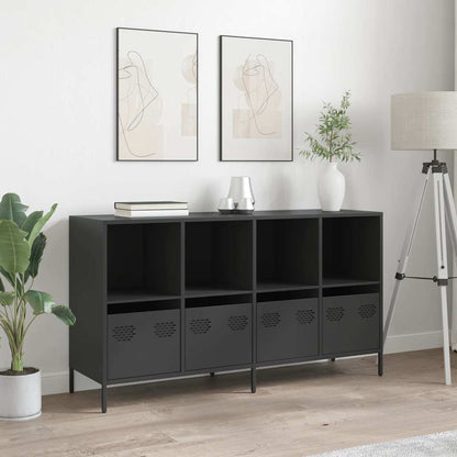 Dressoir 135x39x73,5 cm koudgewalst staal zwart