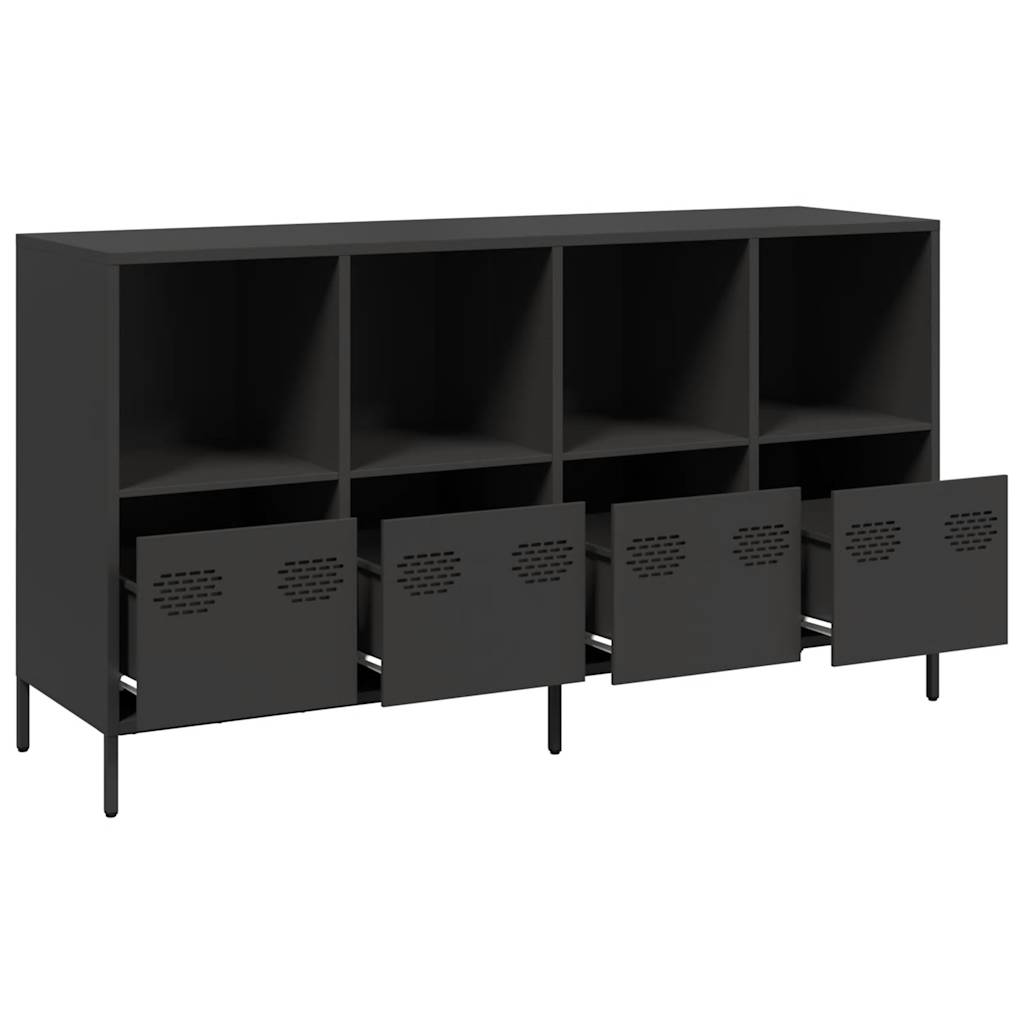 Dressoir 135x39x73,5 cm koudgewalst staal zwart