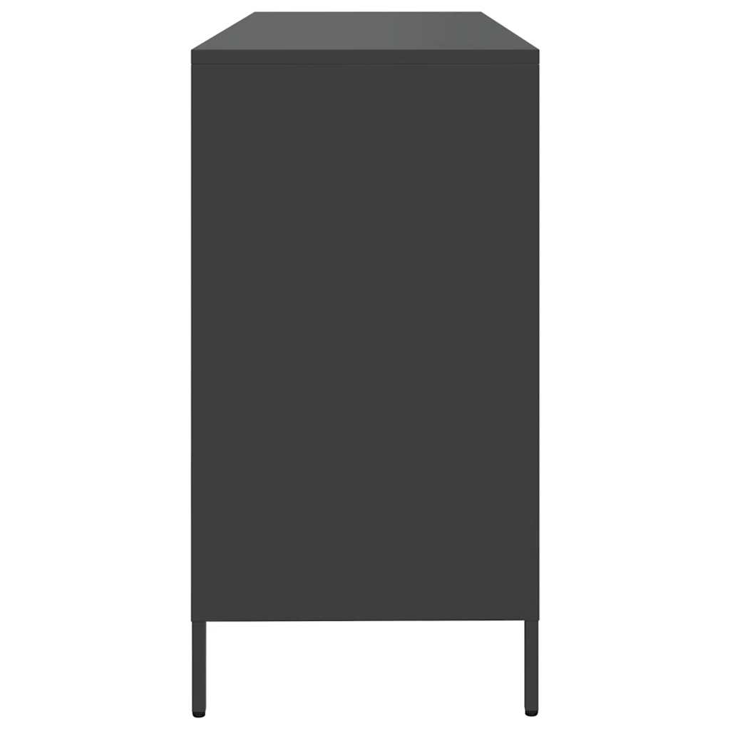 Dressoir 135x39x73,5 cm koudgewalst staal zwart