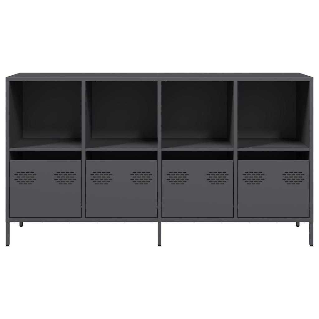Dressoir 135x39x73,5 cm koudgewalst staal antracietkleurig