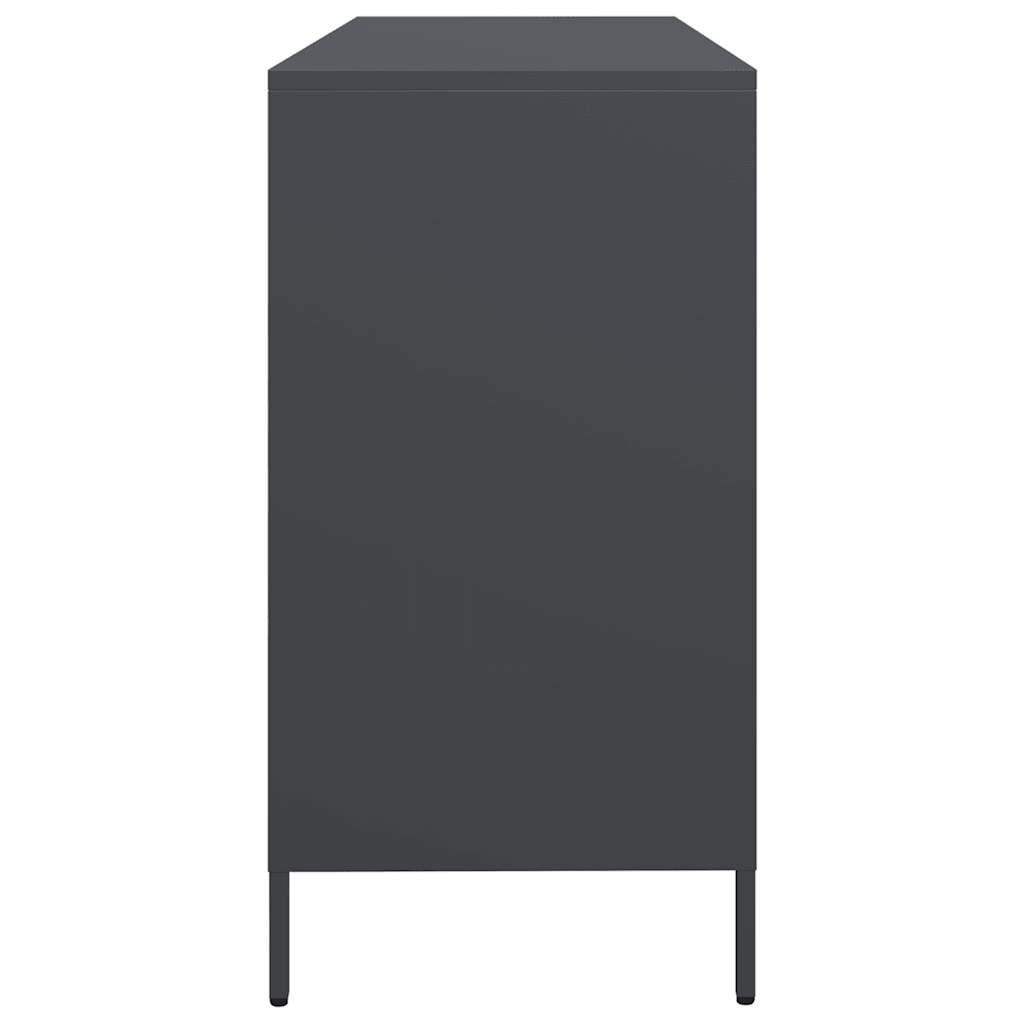 Dressoir 135x39x73,5 cm koudgewalst staal antracietkleurig