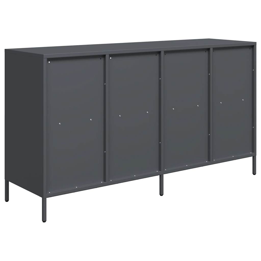 Dressoir 135x39x73,5 cm koudgewalst staal antracietkleurig