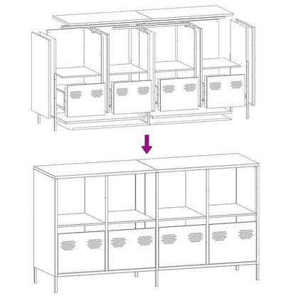 Dressoir 135x39x73,5 cm koudgewalst staal antracietkleurig