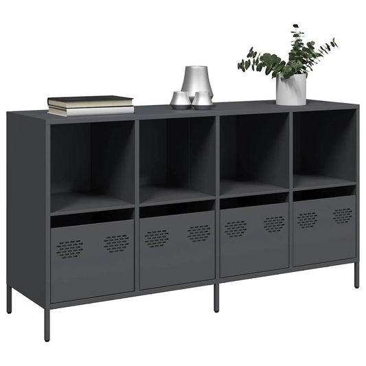 Dressoir 135x39x73,5 cm koudgewalst staal antracietkleurig
