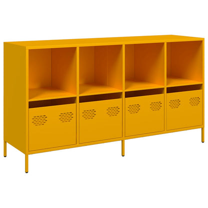 Dressoir 135x39x73,5 cm koudgewalst staal mosterdgeel