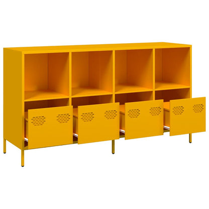 Dressoir 135x39x73,5 cm koudgewalst staal mosterdgeel