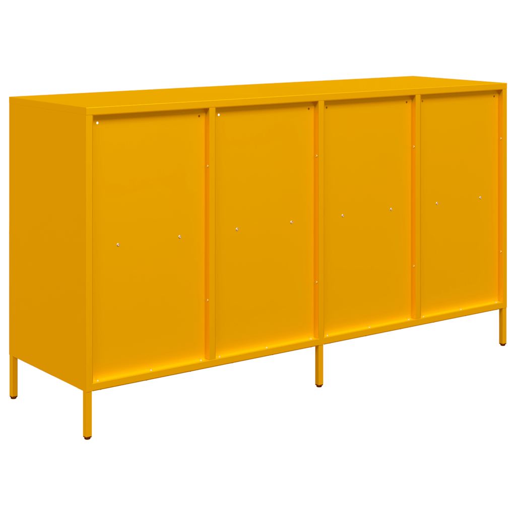 Dressoir 135x39x73,5 cm koudgewalst staal mosterdgeel