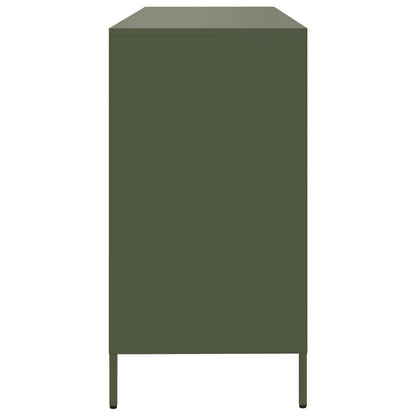 Dressoir 135x39x73,5 cm koudgewalst staal olijfgroen