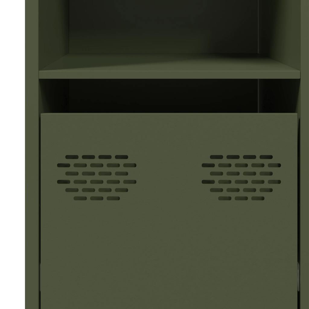 Dressoir 135x39x73,5 cm koudgewalst staal olijfgroen